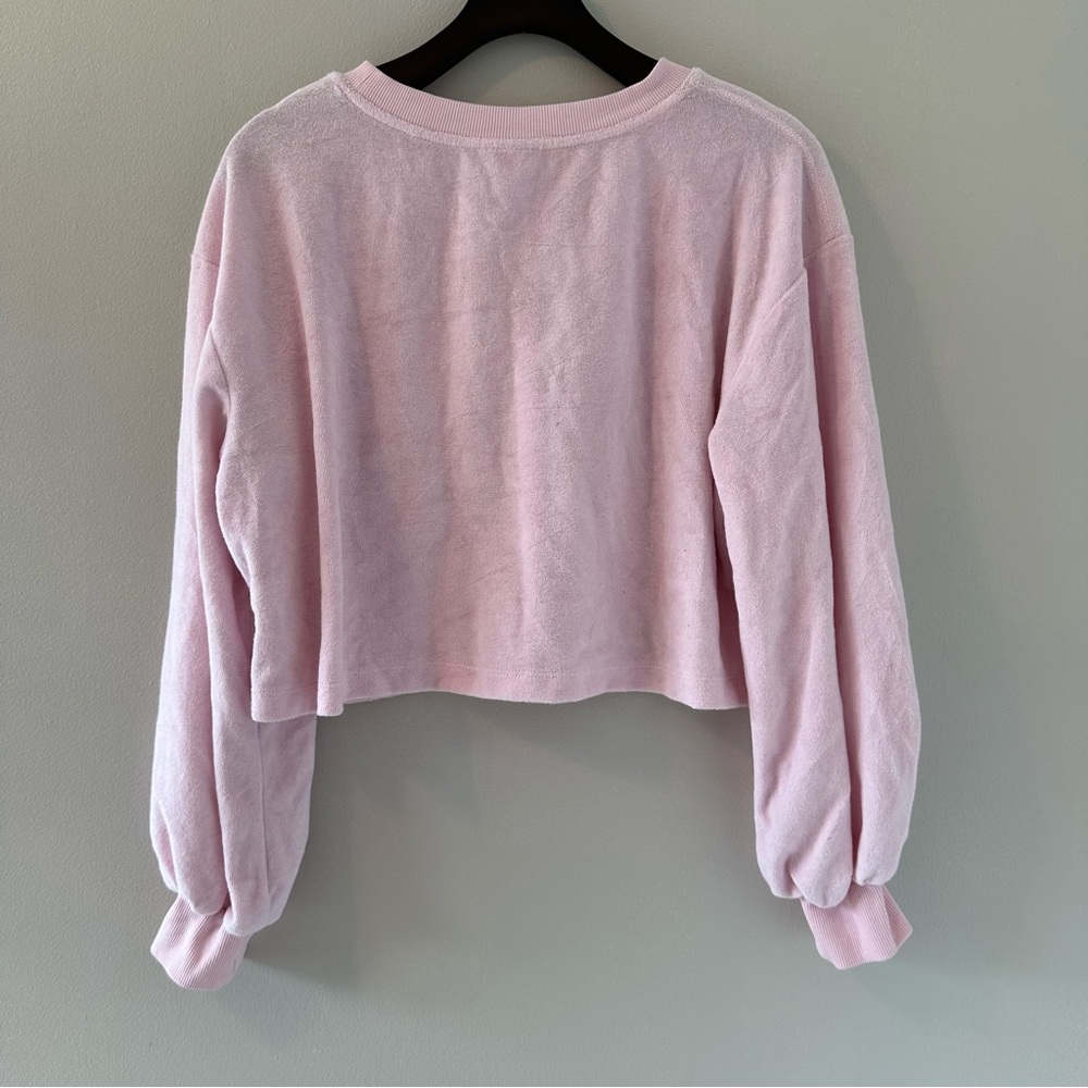 Stoney Clover x Target Pink Terry Cropped Sweatshirt with Heart Size Medium - Picture 2 of 4